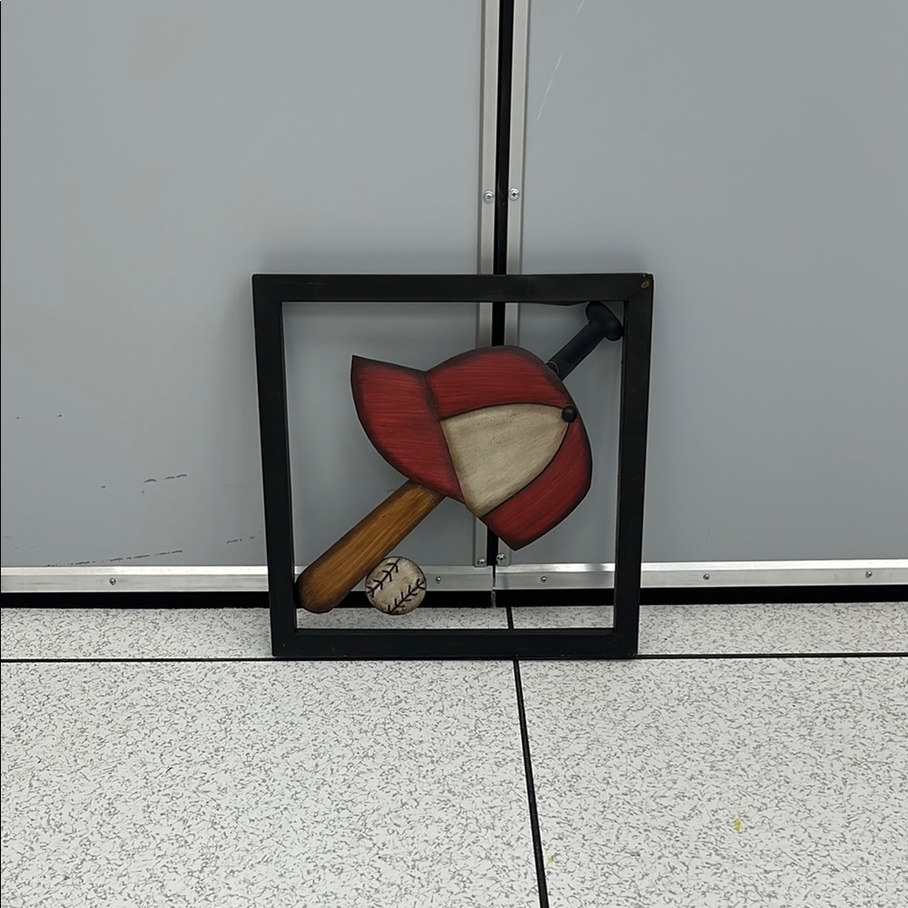 Red and Brown Baseball Wall Art